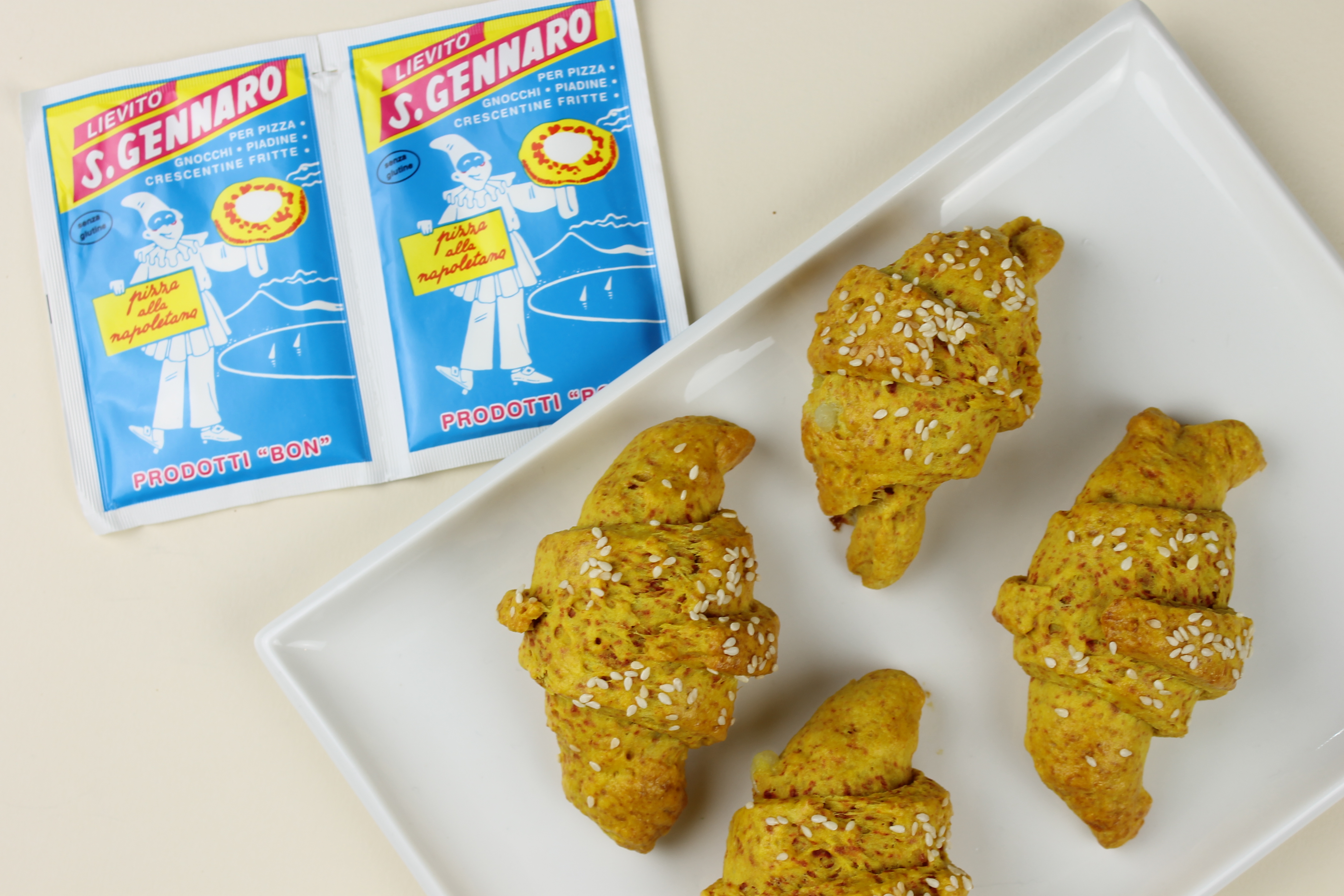 Savoury Turmeric Croissants with Fontina and Mushrooms
