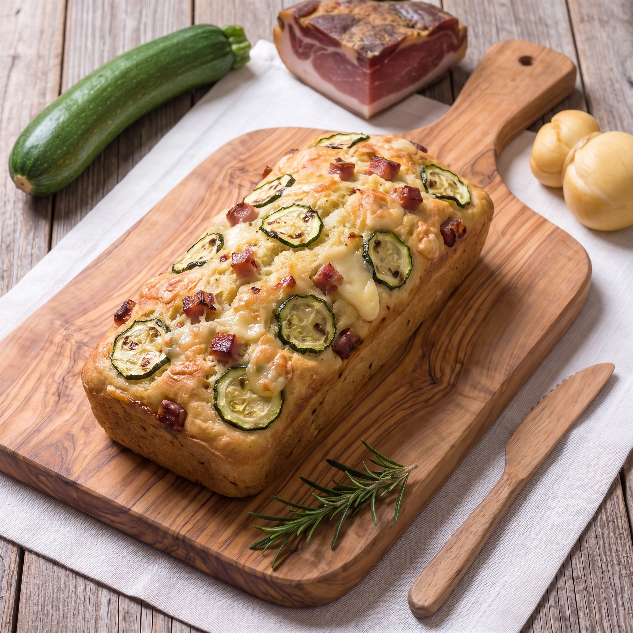 Plumcake salato con zucchine speck e scamorza